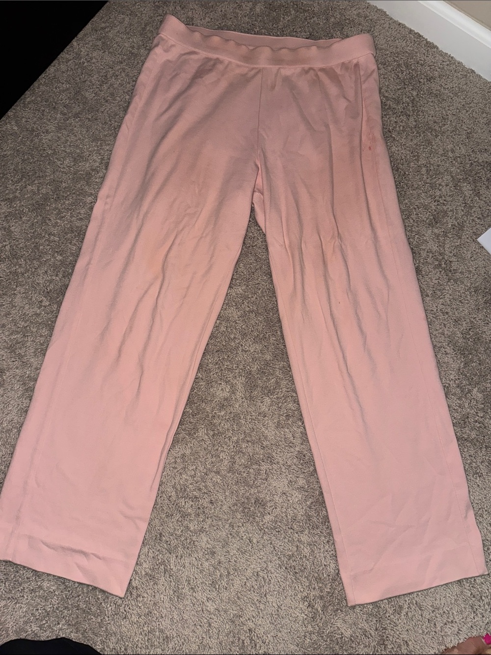 Joan Vass Pale Pink Wide-Leg Pants